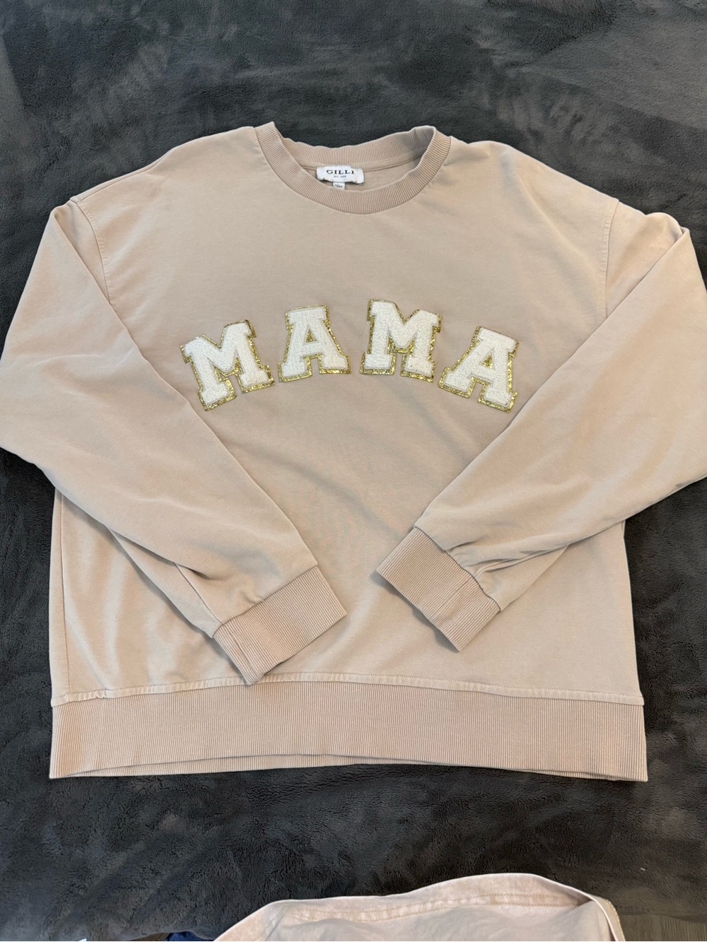 GILLI Beige "MAMA" Appliqué Sweatshirt